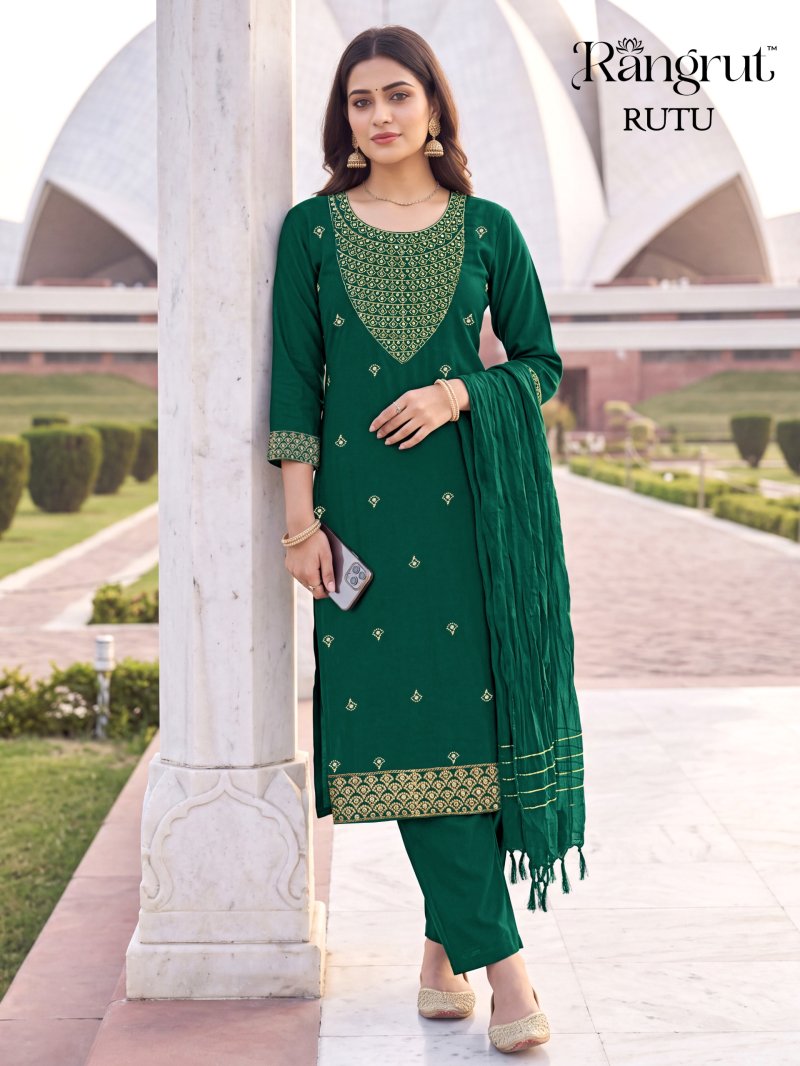 Rutu By Rangrut Malai Crep Sequence Embroidery Salwar Kameez